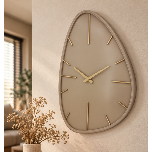 Wandklok Elio organisch beige