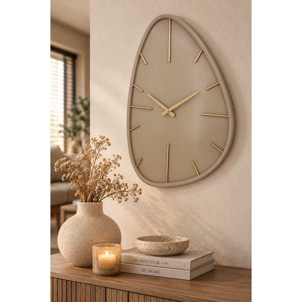 Wandklok Elio organisch beige