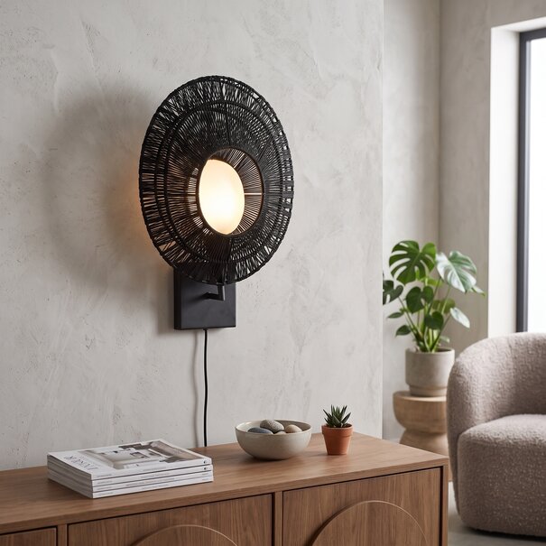 By Boo Wandlamp Ovo - Stijlvolle zwarte wandlamp van By Boo