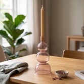 Kandelaar Layered Circles roze