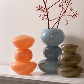 Vaas Bubbles glas groot lichtblauw