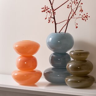 Vaas Bubbles glas groot lichtblauw