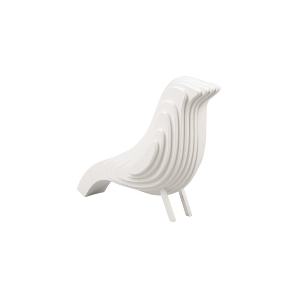 Present Time Ornament Statue Silouette vogel MDF klein wit