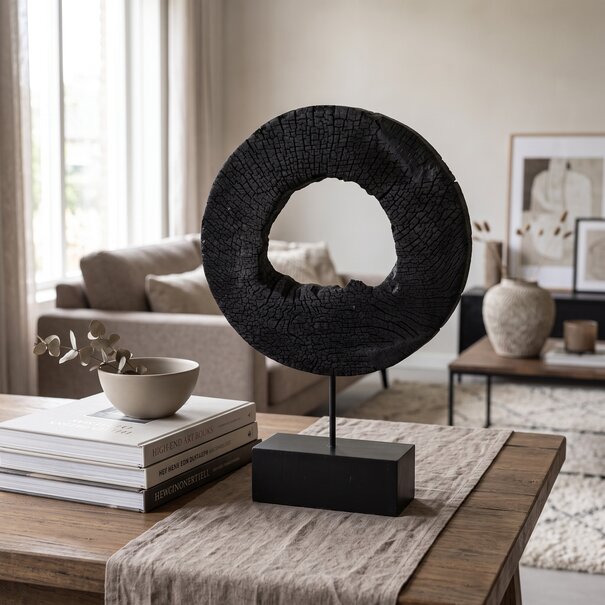 Light en Living Ornament op voet 35x10x53 cm XERRA - Hout en Zwart