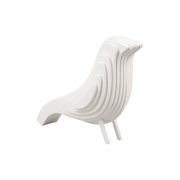 Present Time Ornament Statue Silouette vogel MDF groot wit