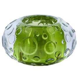Theelicht FINLEY glas licht groen - 2 afmetingen