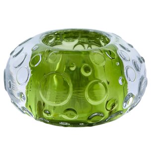 Theelicht FINLEY glas licht groen - 2 afmetingen