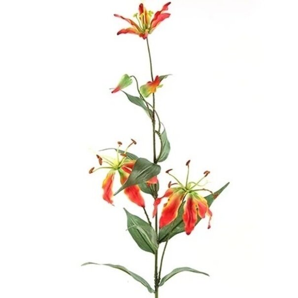 Countryfield Kunsttak Gloriosa oranje - Sfeervolle zijden bloem