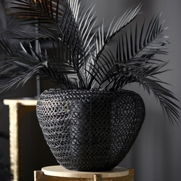 Light en Living Vaas deco Ø35x27 cm FINOU mat zwart van Light & Living