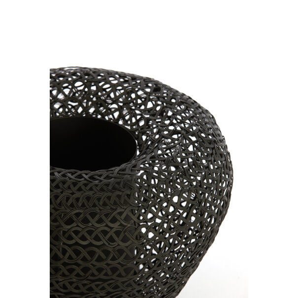 Light en Living Vaas deco Ø35x27 cm FINOU mat zwart van Light & Living