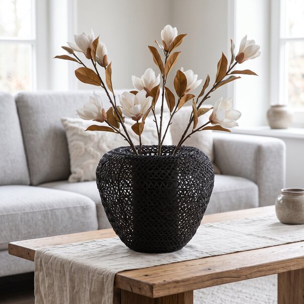 Light en Living Vaas deco Ø35x27 cm FINOU mat zwart van Light & Living