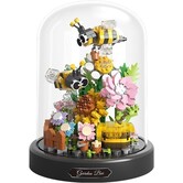 3D bouwset Bloemen met Bijen onder stolp