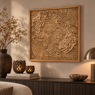 Wandornament 80x4x80 cm XELHU zand+naturel