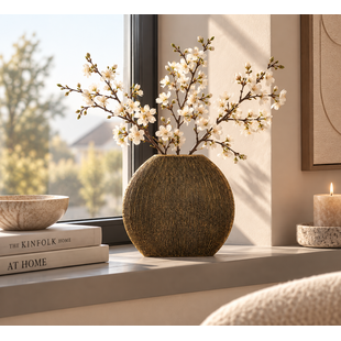Vaas deco 30x11x30,5 cm BUBIO antiek brons