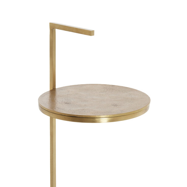 Light en Living Bijzettafel Ø26x76 cm LEDA travertin bruin+brons