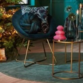 Kussen 33x33 cm KNOT velvet petrol