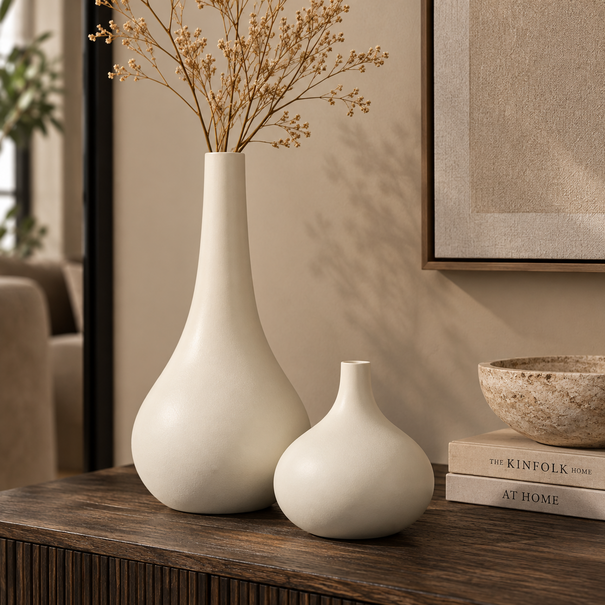 Light en Living Vaas deco 24,5x16,5x55 cm LINETA wit