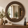 Spiegel Noam Bruin mango rond L - Ø 90 cm