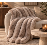 Plaid Divvo Beige brede rib S