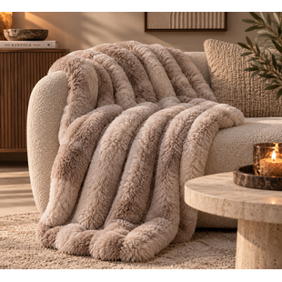 Plaid Divvo Beige brede rib S