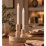 Dinerkaars LED Diner rustiek wit met beweegbare vlam – 2 stuks