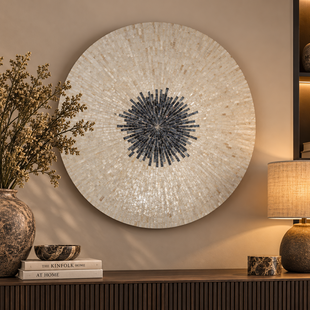 Wandornament Vojtech Wit rond bamboo L Ø 90 cm