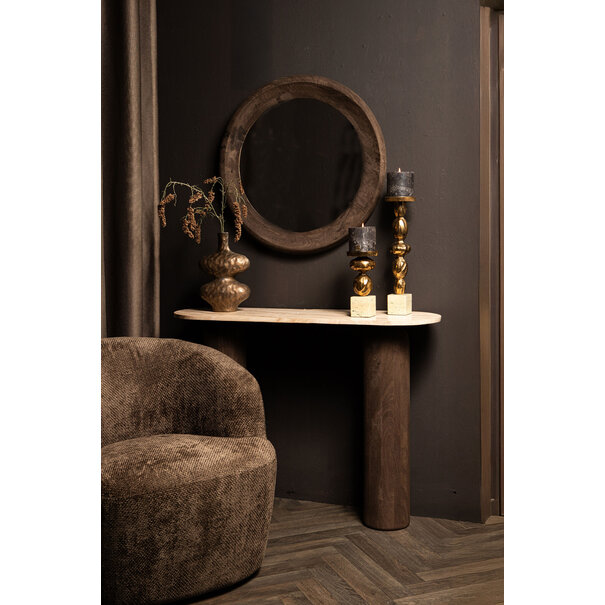 PTMD Spiegel Noam Bruin mango rond S