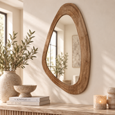 Spiegel Santin Natural mango wood organic triangle