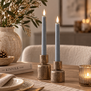LED Dinerkaars rustiek groen blauw beweegbare vlam 2 stuks