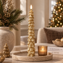 Dinerkaars LED Kerstboom goud set van 2