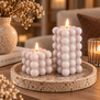 LED Licht Kaars Bubble beige S