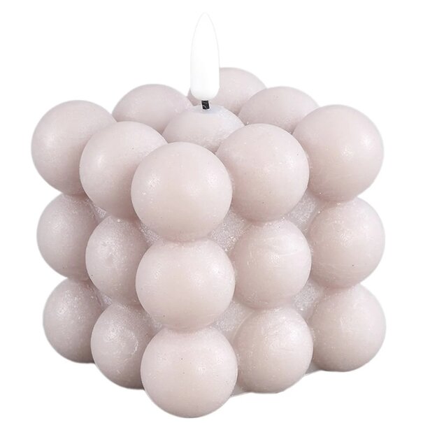 PTMD LED Licht Kaars Bubble beige S