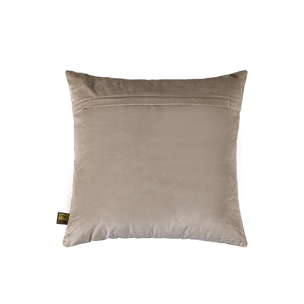PTMD Kussen Lizze Beige velvet embroidery patroon 45 x 45
