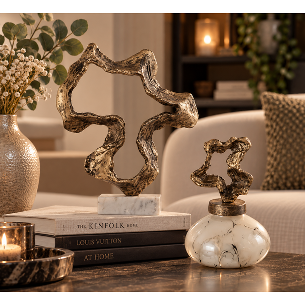 PTMD Ornament Maryan Parelvormig met aluminium deksel S