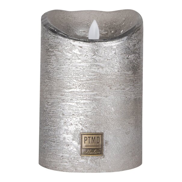 PTMD LED licht kaars metallic taupe met beweegbare vlam XS