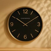 Wandklok Copper L zwart / goud Ø 50 cm