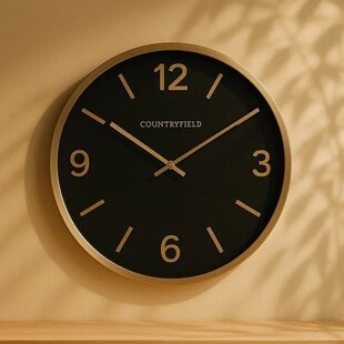 Wandklok Copper L zwart / goud Ø 50 cm