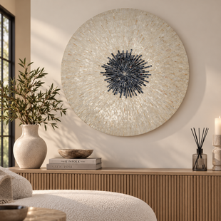 Wandornament Vojtech Wit rond bamboo M
