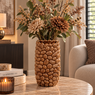 Vaas Pine cone L bruin