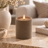 Stompkaars Lyon LED velvet taupe S - Ø 10 x 10 cm