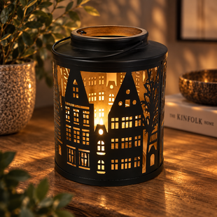 Windlicht Amsterdam L zwart