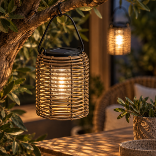 Hanglamp solar LED Dara S naturel