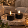 Theelicht rustiek Ø4CM LED Lyon zwart - set van 2