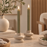 LED Licht Dinerkaars Lyon rustiek beige - set van 2