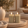 Stompkaars Lyon Led Ø 5 cm beige set van 2