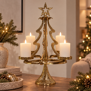Kandelaar Kerstboom M goud