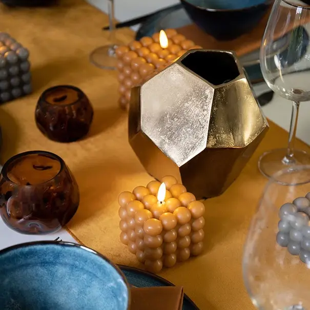 Countryfield Bolletjes kaars LED Lyon amber M