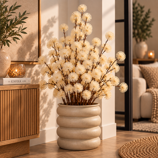 Bloempot Rings L crème - 25,5 x 25,5 x 23,5 cm