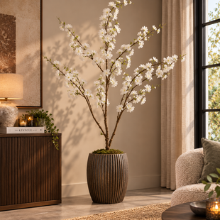 Kunstplant Prunus M wit - L 50 x B 50 x H 185 CM