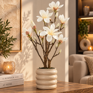 Kunstplant Magnolia S wit 54 cm hoog